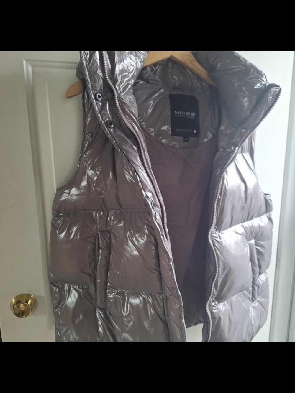 Noize Women's Metallic Plum Puffer Vest